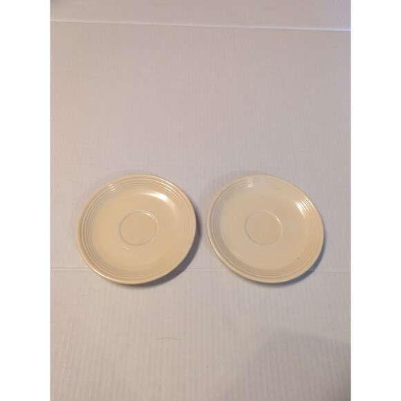 Fiestaware Fiesta Salad Dessert Bread Plate Ivory 6" Vintage Wet Foot Set 2 - Picture 1 of 9